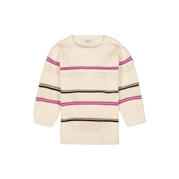 NWT GARCIA Cream Multicolor Striped Knit Top - Picture 7 of 7